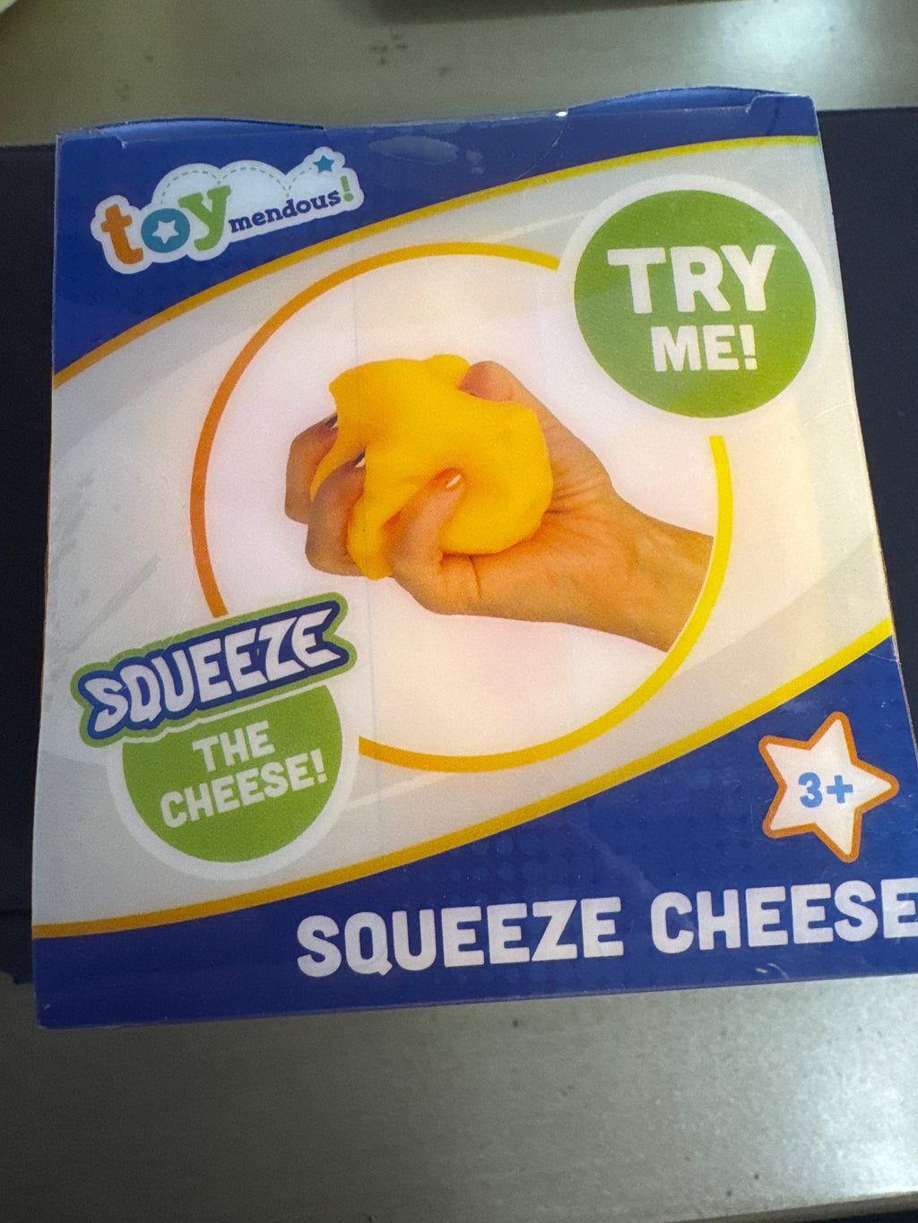Squeeze Cheese Toy Mendous
