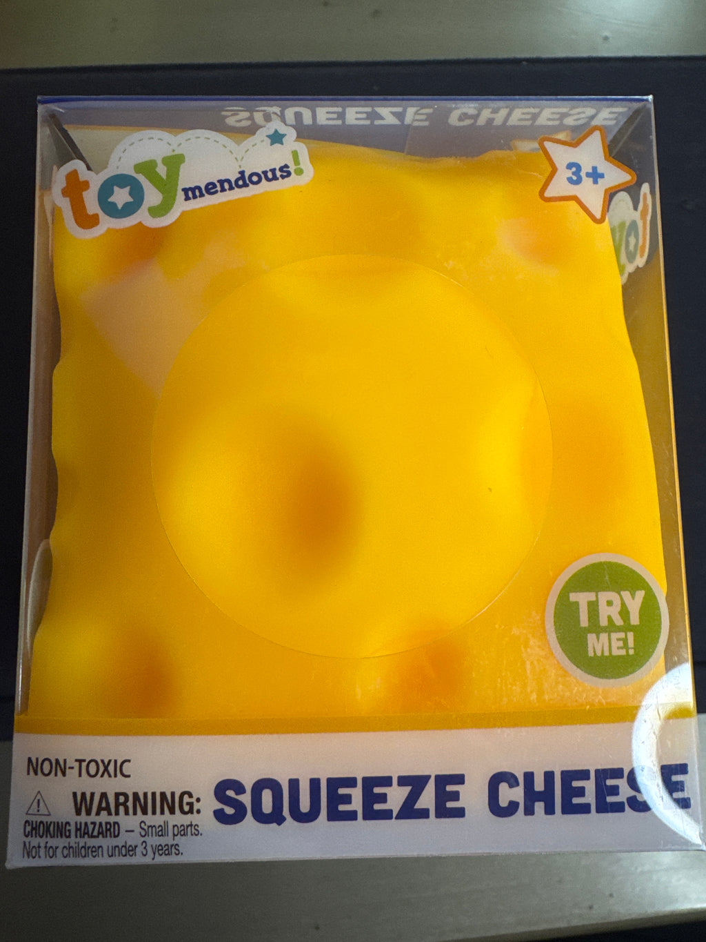 Squeeze Cheese Toy Mendous